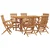 Vrtni set za objed 7 pcs Smeđa Čvrsto teak drvo