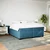 Vidaxl Box spring postelja z vzmetnico temno modra 200x200 cm žamet