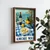 WallXpert uramljena MDF slika NAL007-70, trpeza sa vinom, limunovima i raviolama iznad mora, natpis Amore Mio, 50 x 70 cm