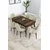 Hanah Home trpezarijski set Kar, sto na razvlačenje i 6 stolica, ploča u dekoru drveta Baroque, krem tkanina Babyface