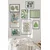 WallXpert set od 8 manjih uramljenih slika Çgs-036, zeleni botanički motivi – listovi paprati i monstere, Matisse i William Morris šare, crni ram