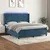 Vidaxl Box spring postelja z vzmetnico LED temno modra 160x200cm žamet