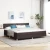 Vidaxl Postelja z vzmetnico z blazino Temno rjava 200 x 200 cm blago