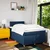Vidaxl Box spring postelja z vzmetnico moder 120x200 cm blago