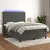 Vidaxl Box spring postelja z vzmetnico LED temno siva 140x200 cm žamet
