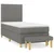 Vidaxl Box spring postelja z vzmetnico temno siva 100x200 cm blago