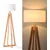 Bolzz podna lampa Wood 1 sa drvenim tripod postoljem, visina 149 cm, beli abažur