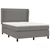Vidaxl Box spring postelja z vzmetnico temno siva 140x200 cm blago