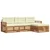 Set vanjskih sofa Prirodna i krem 249,5 x 162,5 x 73 cm