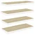 Plutajuće zidne police 4 kom hrast i bijele 60x23,5x3,8 cm MDF