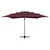Vrtni suncobran s 4 razine i stupom 250 x 250 cm bordo