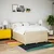 Vidaxl Box spring postelja z vzmetnico krem 140x200 cm blago