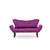 Atelier del Sofa Dvosed na razvlačenje Chatto 140x70x65cm Ljubičasti