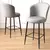 Hanah Home Set barskih stolica Uras, 4 komada, Sivo-crni