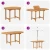 Vrtni set za objed 5 pcs Smeđa Čvrsto teak drvo