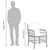 3-dijelni bistro set s jastucima crni od poliratana