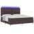 LED Box Spring Krevet Tamno smeđa 200 x 200 cm tkanina