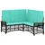 Vrtni set sofe za opuštanje Crna i Tirkizna 164 x 164 x 112 cm
