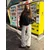 Bershka Kavbojke ecru/temno rjava