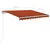 Vidaxl Avtomatska tenda LED + senzor 350x250 cm oranžno/rjava