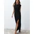 Trendyol Black Wadding Long Woven Evening Dress