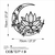 Wallity Zidna dekoracija Flower Moon - L, 70 x 70 cm,  Crna