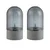 Brilliant - SET 2x LED sveće ILLUSION LED/2xAA IP44 siva/dimljeno-crna