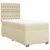 Vidaxl Box spring postelja z vzmetnico krem 100x200 cm blago