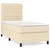 Vidaxl Box spring postelja z vzmetnico krem 90x190 cm blago