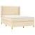Vidaxl Box spring postelja z vzmetnico krem 140x200 cm blago