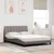 vidaXL Postelja z vzmetnico taupe 140x200 cm blago