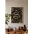 WallXpert uramljena slika 115249, zlatna zmija sa baroknim ornamentima na crnoj pozadini, 30 x 40 cm, beli ram