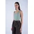 Trend Alacati Stili Ženska bluza bez rukava Alc-X13453, Brod izrez, Zelena
