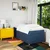 vidaXL Box spring postelja z vzmetnico modra 90x200 cm blago