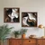 WallXpert set uramljenih MDF slika DOS080-33, apstraktni talasi u crnoj, beloj i braon boji, 2 x 34 x 34 cm
