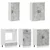 Kuhinjska jedinica PORTO 5 pcs Betonska siva Konstruirano drvo