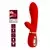 Vibrator Thomas, Silikonski, 20cm, Crveni