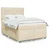 Vidaxl Box spring postelja z vzmetnico krem 160x200 cm blago