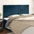 Vidaxl Vzglavje postelje temno modro 180x5x118/128 cm žametno