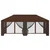 Pokrov za gazebo s bočnim zidovima 6 x 3 m Smeđa Poliester 190