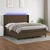 Vidaxl Box spring postelja z vzmetnico LED temno rjava 160x200cm blago