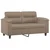 2-dijelni set sofa s jastucima boja cappuccina od umjetne kože