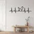 WallXpert metalni zidni ukras 5047, otkucaji srca sa siluetom psa, 75 x 26 cm, crni
