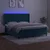 Box spring postelja z vzmetnico LED temno modra 180x200cm žamet