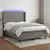 Vidaxl Box spring postelja z vzmetnico LED temno siva 140x200 cm blago