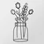 Wallity Zidna dekoracija Flower 3, 40x70 cm, 1.2mm, Crna