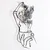 Wallity Zidna dekoracija Coffee Girl Line Art- APT744 L, 61 x 100 cm, Crna