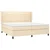 Vidaxl Box spring postelja z vzmetnico krem 200x200 cm blago