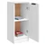Greatstore Komoda bela 30x30x70 cm konstruiran les