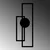 Wallity Zidna dekoracija Astratto-1, 32x85 cm, 1.5 mm, Crna